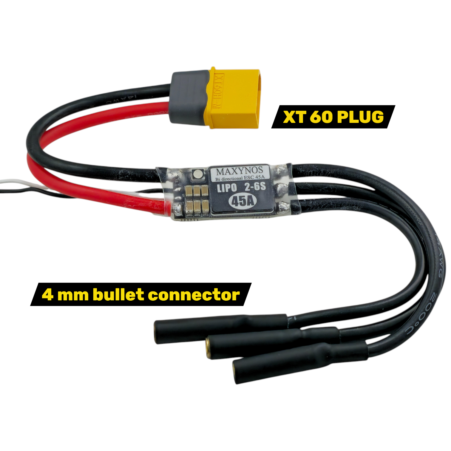 Maxynos 45A bidirectional ESC for brushless motor control