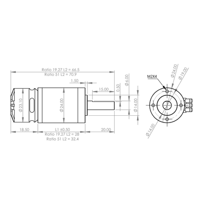 Maxynos thor 2318 motor 2d dimensions in mm