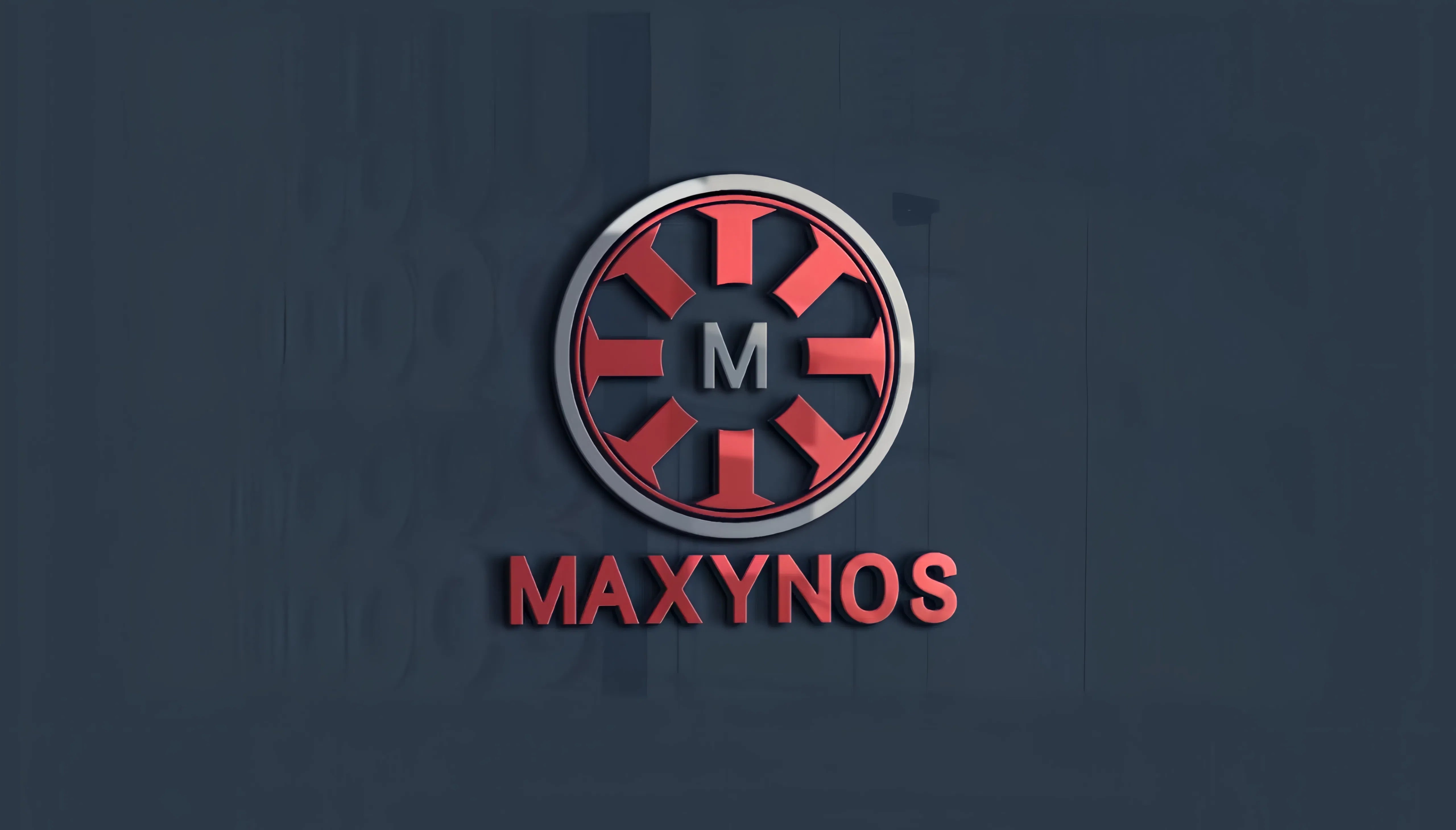 MAXYNOS logo on dark background for DC motor brand