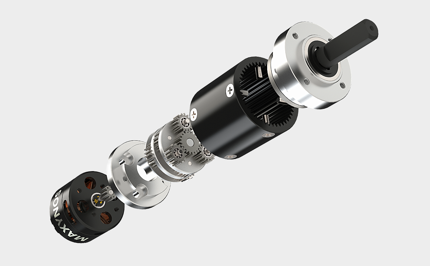 MAXYNOS THOR 2318 planetary gear BLDC motor exploded view