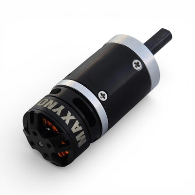 Rear view of MAXYNOS THOR 2318 brushless outrunner motor
